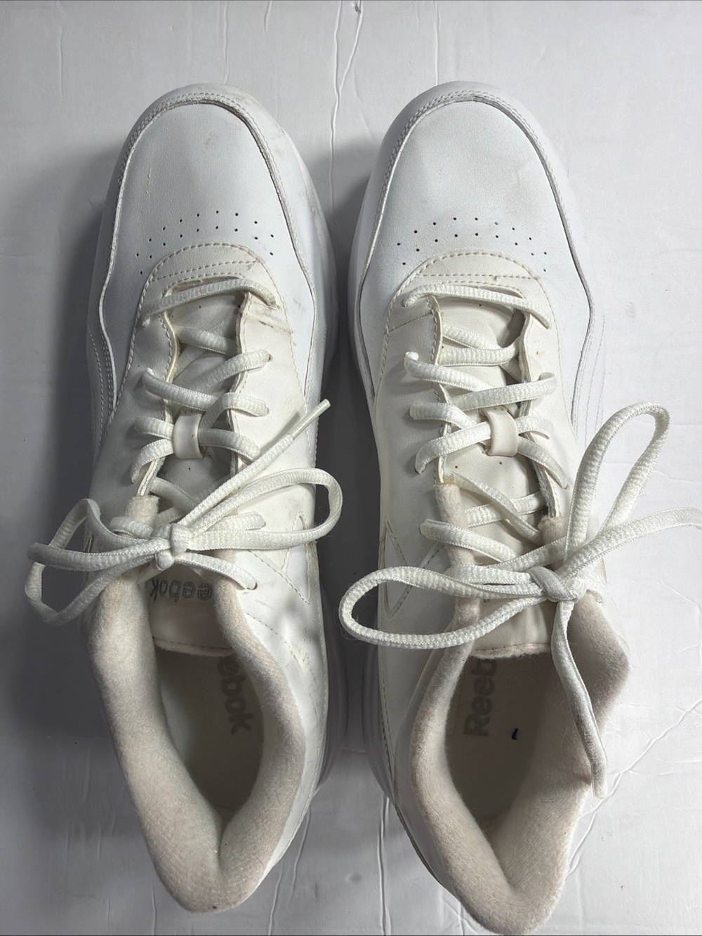 Reebok Cream Lace-Up Sneakers with Silver Logo